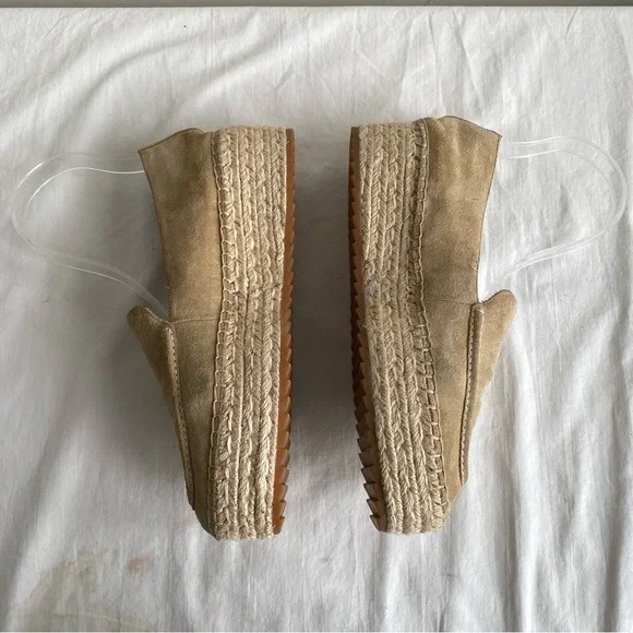 Joie Dafni Fawn Suede Wedge Espadrilles Loafer Shoes - Picture 5 of 15